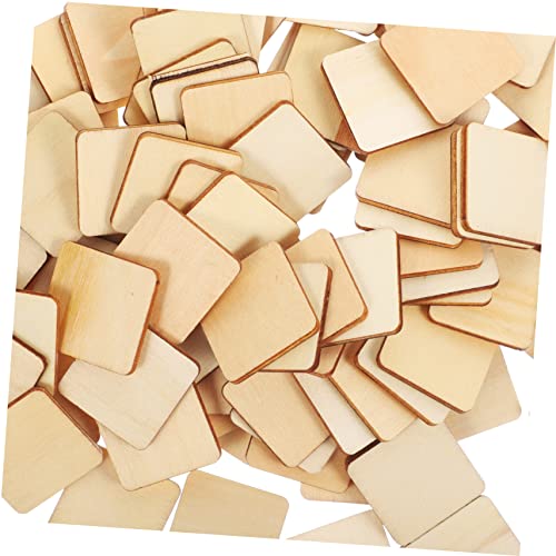 UTHCLO 100 Stück Diy Holzquadrate Unbearbeitete Holzblöcke für Bastelprojekte Malen und Diy Kunst Natürliche Holzmaterialien für Hochzeitsdeko und Handwerksideen von UTHCLO