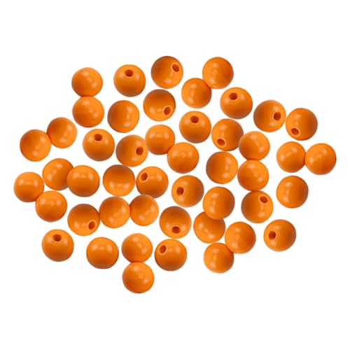 UTHCLO 100 Stück Festes Holzarmband -perlen Bulk-schmuck Klein Halskette Perlen Für Farbig Groß Rustikal Schmuck Perlen Machen Herstellung Hochzeit Sortiert Uv Massenhandwerk Lose Orange von UTHCLO