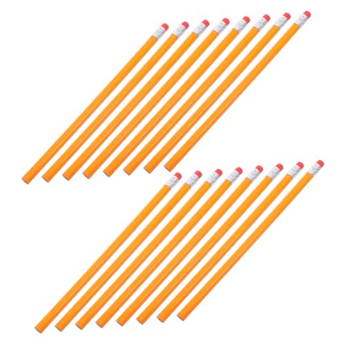 UTHCLO 100 Stück Hb Holzbleistifte mit Radiergummi Lange Zeichen und Schreibbleistifte Multifunktionale Schul und Bürobedarf Komfortabel Robust Naturfarben für Notizen und Skizzen von UTHCLO