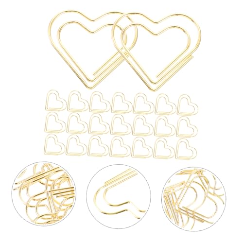 UTHCLO 100 Stück Herzförmige Metall Büroklammern Goldfarbig Praktische und Langlebige Aktenklammern für Büro Schule Kreative Kleine Paper Clips als Lesezeichen und Dokumentenhalter UTHCLO 100 Stück Herzförmige Metall Büroklammern Goldfarbig Praktische und Langlebige Aktenklammern für Büro Schule Kreative Kleine Paper Clips als Lesezeichen und Dokumentenhalter von UTHCLO