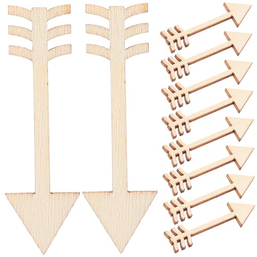 UTHCLO 100 Stück Holz Holzscheiben Unbemalte DIY Bastelmaterialien für Kreative Projekte für Dekorationen und Handarbeiten Lange Natürliche Holzpfeile von UTHCLO