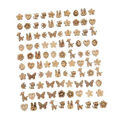 UTHCLO 100 Stück Holzknöpfe Praktische Knöpfe Diy-scrapbooking-schaltfläche Knopf Nähen Knöpfe Für Kleidung Herstellung Tasten Kleiderknöpfe Für Heimwerker Diy-knöpfe Hölzern von UTHCLO