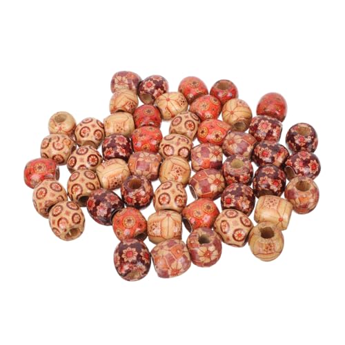 UTHCLO 100 Stück Holzperlen für Dreadlocks Großes Haarschmuck DIY Haarflechten Perlen Langlebige Haar accessoires Geeignet für Zöpfe und Alltag Natürliche Holzmaterialien von UTHCLO