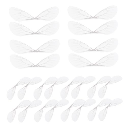 UTHCLO 100 Stück Libellenflügel Charme Halskettenanhänger Selber Machen Schmetterlingsanhänger Flügel Für Ornamente Wohngebäude -zauber Anhänger Mit Flügeln Aus Stoff Polyester Weiß von UTHCLO