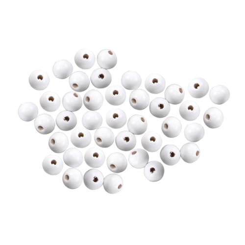 UTHCLO 100 Stück Massivholzleisten Schmuckperlen-anhänger Diy Schmuck Lose Perlen Loser Perlenanhänger Farbige Perlen Lose Perlen Für Schmuck Perlenhandwerk Bulk-schmuck Weiß von UTHCLO
