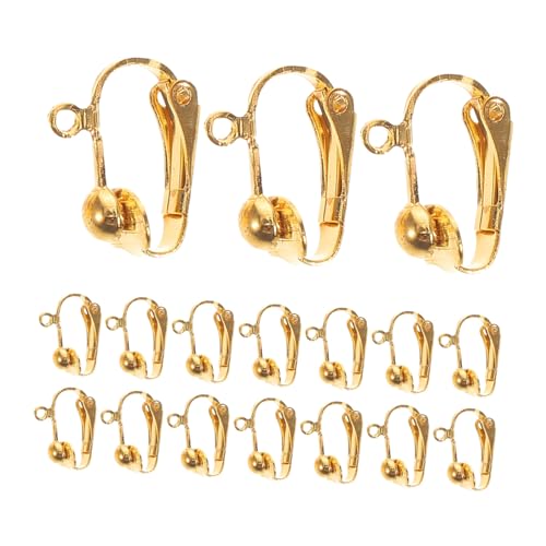 UTHCLO 100 Stück Ohrclipzubehör Clip-On-Ohrring-Adapter Ohrringklammern Clip-Ohrring aus Messing Clip-on-Ohrring-Konverter-Kit Kein Konverter für durchbohrte Ohrringe Kupfer Golden von UTHCLO