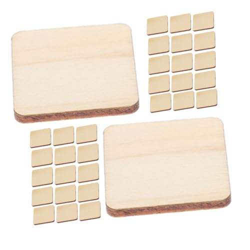 UTHCLO 100 Stück Quadratische Holzscheiben Holzquadrate Holzbearbeitungsquadrate Holzquadrate Zum Basteln Holzschnitzerei Holzrohlinge Holzfliesen Unbemalte Holzfliesen Zum von UTHCLO