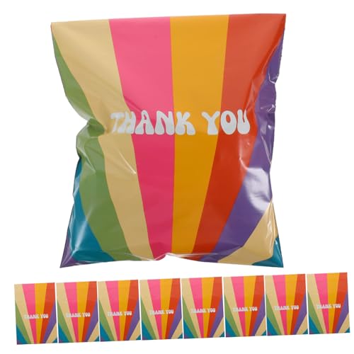 UTHCLO 100 Stück Regenbogen Versandtaschen mit Stark Haftendem Klebestreifen Wasserdichte Mailer Umschläge Reißfest und Sicher für Geschenk Warenversand von UTHCLO