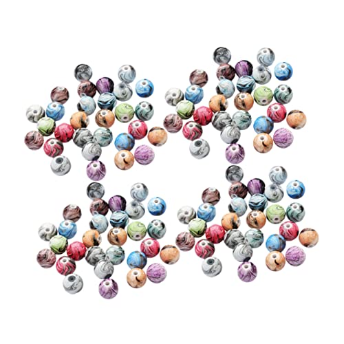 UTHCLO 100 Stück Runde DIY Resinperlen Bunte Mixed Color Schmuckperlen für Schmuck Selber Machen Bastelperlen zum Auffädeln Armband Halskette Zubehör Kreative Bastelideen von UTHCLO