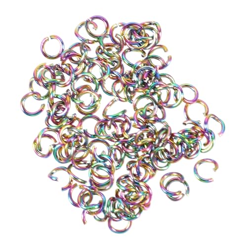UTHCLO 100 Stück Sprungringe Bunte Offene Ringe Schmuckverbinder für DIY Halsketten Armbänder Schlüsselanhänger Langlebig Hautfreundlich von UTHCLO