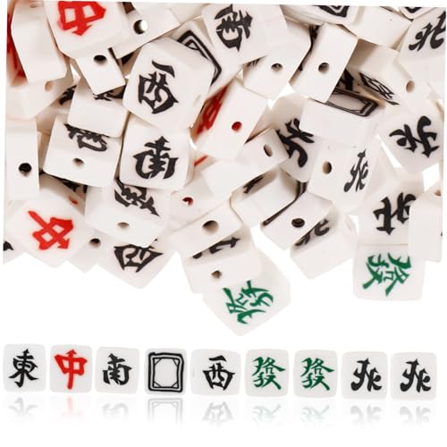 UTHCLO 100 Stück Teiliges DIY Mahjong Perlen aus Langlebigem Polymer Clay Leichte Bunte Perlen für Schmuckherstellung für Armbänder Halsketten Haarschmuck und Bastelprojekte von UTHCLO