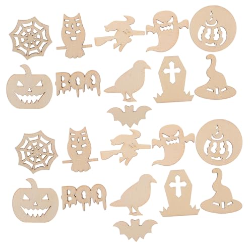 UTHCLO 100 Stück Teiliges Halloween Holzplättchen Kreative DIY Bastelzubehör Robuste Holzscheiben für Grusel Deko Familienbasteln und Partydekoration Hochwertige Holzornamente UTHCLO 100 Stück Teiliges Halloween Holzplättchen Kreative DIY Bastelzubehör Robuste Holzscheiben für Grusel Deko Familienbasteln und Partydekoration Hochwertige Holzornamente von UTHCLO