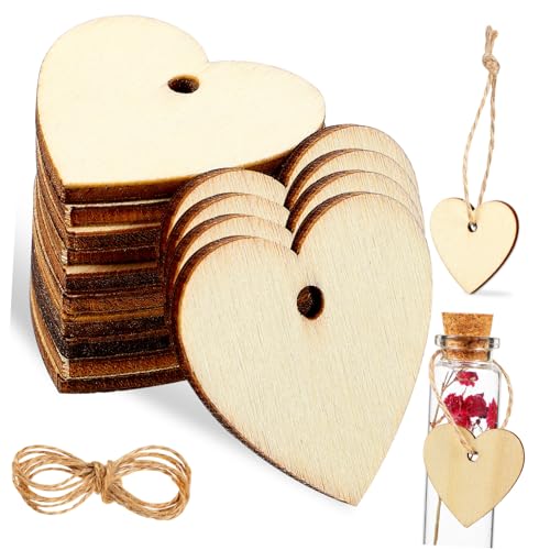 UTHCLO 100 Stück Teiliges Holzherzen mit Juteband Natürliche DIY Holzstücke für Hochzeitsdekoration Personalisierbare und Anhängeretiketten Glatte Oberfläche Vielseitig für Party und UTHCLO 100 Stück Teiliges Holzherzen mit Juteband Natürliche DIY Holzstücke für Hochzeitsdekoration Personalisierbare und Anhängeretiketten Glatte Oberfläche Vielseitig für Party und von UTHCLO