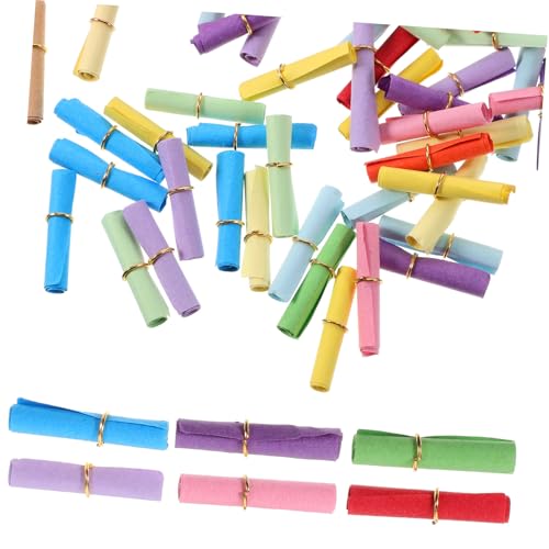 UTHCLO 100 Stück Teiliges Mini Papierrollen Bunte Schriftrollen für Wunschflaschen DIY Basteln Geschenkdekoration Farbenfrohe Kleine Zettel Botschaften für Kreativität und Feiern von UTHCLO
