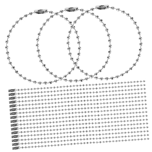 UTHCLO 100 Stück Teiliges Verstellbare Edelstahl Kugelkette Silberfarbene Perlenkette mit Verschluss für Schlüsselanhänger Hundemarken Flaschenanhänger und DIY Schmuck UTHCLO 100 Stück Teiliges Verstellbare Edelstahl Kugelkette Silberfarbene Perlenkette mit Verschluss für Schlüsselanhänger Hundemarken Flaschenanhänger und DIY Schmuck von UTHCLO