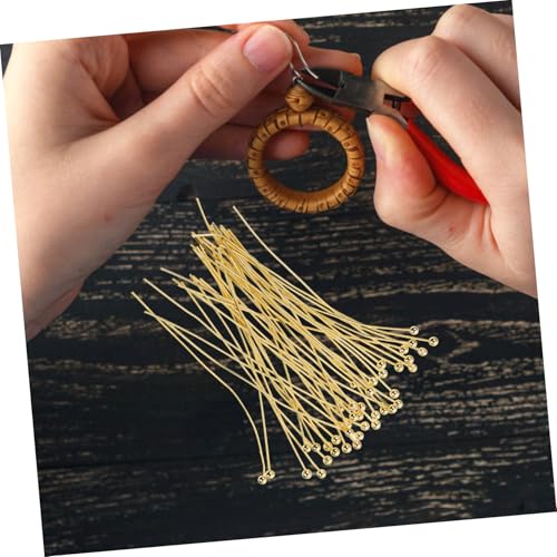 UTHCLO 100 Stück Vergoldete Kugelkopfnadeln DIY Schmuckherstellung Perlen Stecknadeln für Ohrringe Armbänder Basteln Zubehör von UTHCLO