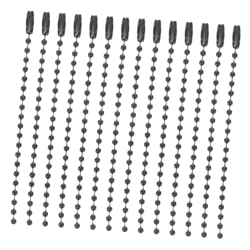 UTHCLO 100 Stück die Kette schlüsselanhänger metallkette schlüsselanhanger schlüsselring Kugelkettenverbinder kurz Kugel Perlenkette langer Perlenverschluss Schlüsselketten Eisen Black von UTHCLO