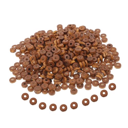 UTHCLO 1000 Stück Holzperlen Flach Rund mit Mini Loch für Schmuckherstellung DIY Armbänder Halsketten Schlüsselanhänger Zubehör von UTHCLO