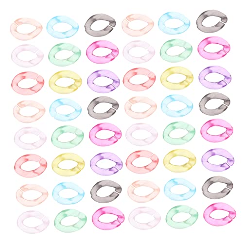 UTHCLO 100Stücke Acryl Kettenringe Verbindungsringe für DIY Schmuck Taschen und Schlüsselanhänger Einfach zu Installieren für Bastelprojekte und Designs von UTHCLO