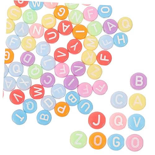 UTHCLO 100Stücke Bunte Acryl Alphabetperlen für Armbänder DIY Buchstabenperlen für Schmuckherstellung Farbenfrohe Perlen Sicher und Langlebig für Kreative Projekte von UTHCLO