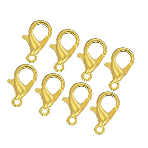 UTHCLO 100Stücke Lobster Claw Clasps Goldfarbene Karabinerverschlüsse für DIY Schmuckherstellung für Halsketten und Armbänder Langlebig und Einfach zu Verwenden von UTHCLO