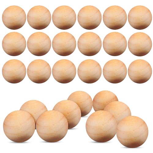 UTHCLO 100Stücke Unlackierte Holzkugeln Runde Holzperlen ohne Löcher für DIY Bastelprojekte Vielseitig Einsetzbare Natürliche Holzkugeln Dekoration und Kunstdesign von UTHCLO