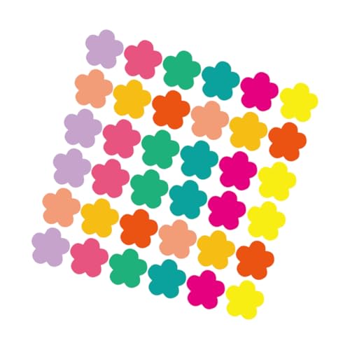 UTHCLO 108 Stück Bunter Teiliges Blumen Papier Ausschnitt für Klassenzimmer Dekorationen Diy Projekte und Kindergarten Wandgestaltung Farben mit Klebepunkten von UTHCLO