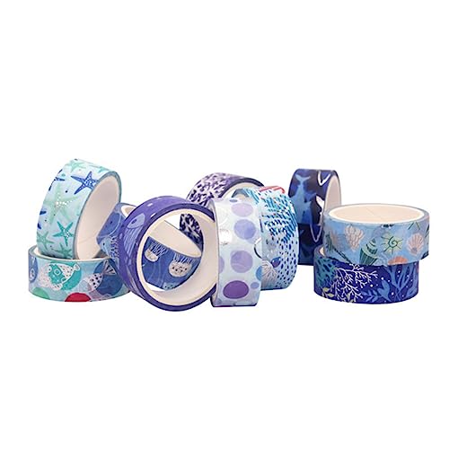 UTHCLO 10Rollen Washi Tape Washi Klebeband für Scrapbooking DIY Handwerk Geschenkverpackung Hochwertiges Handreißbares Masking Tape mit Goldenen Akzenten von UTHCLO