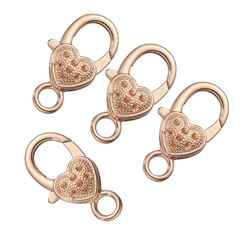 UTHCLO 10Stücke Herzform Karabinerverschluss Klassischer Look für Schmuckherstellung für Armbänder und Halsketten Langlebig und Leicht Sanftem von UTHCLO