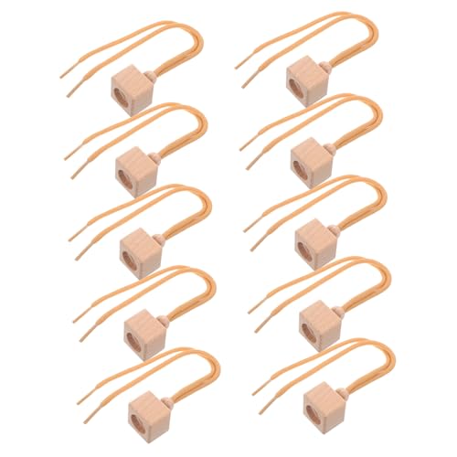 UTHCLO 10Stücke Holz Diffusor Stopfen Quadratische Parfümflaschenverschlüsse Buchenholz für Auto Ätherische Öle Elegantes Design von UTHCLO