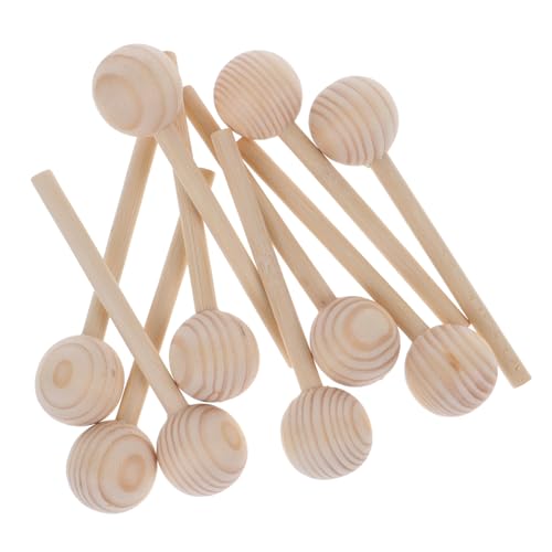 UTHCLO 10Stücke Holzperlenstäbe Kiefernholz DIY Holzverzierungen für Bastelprojekte Hochzeitsschmuck und Kreative Dekorationen von UTHCLO
