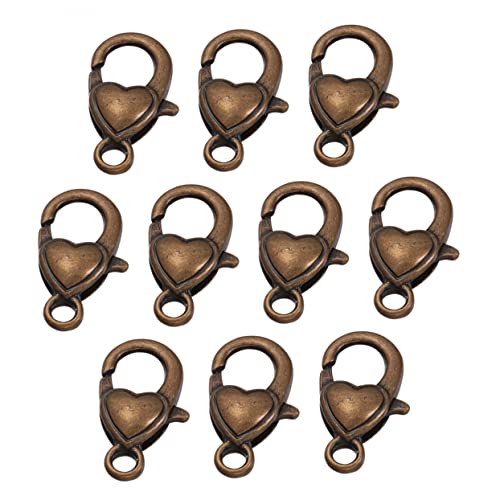 UTHCLO 10Stücke Legierungs Lobster Clips für DIY Schlüsselanhänger und Schmuckverschlüsse Hummerscheren Verschlüsse Bronze für Bastelprojekte von UTHCLO