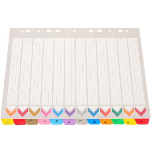 UTHCLO 12 Blatt Teiliges Ringbuch Register mit Löchern Bunte Beschreibbare Trennblätter für Büro und Haushalt Praktische Gelochte Ordner Registerkarten zur Kategorisierung von Berichten UTHCLO 12 Blatt Teiliges Ringbuch Register mit Löchern Bunte Beschreibbare Trennblätter für Büro und Haushalt Praktische Gelochte Ordner Registerkarten zur Kategorisierung von Berichten von UTHCLO