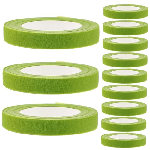 UTHCLO 12 Rollen Blumenband Blumenstrauß frisch Klebeband für Blumensträuße Stiele Party verpackungen packwürfel Bänder blumenstecker Blumenstiel-Wickelband Blumenwickelband Papier Green von UTHCLO