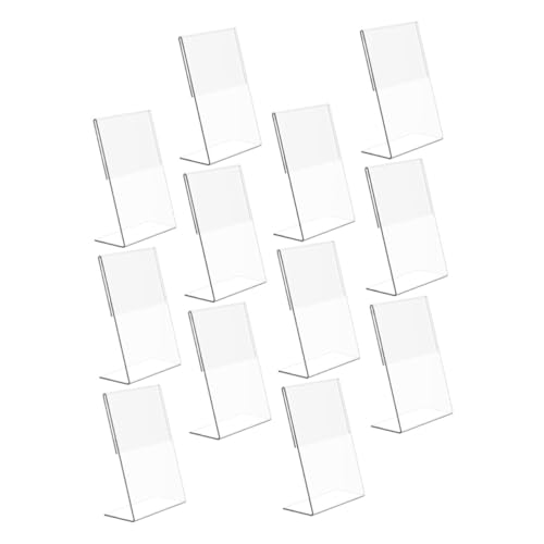 UTHCLO 12 Stück Teiliges Acryl Bilderrahmen Transparent Klarer Schilderhalter Form Tischnummernhalter für Hochzeit Fotos Platzkartenständer Robust Kratzfest von UTHCLO