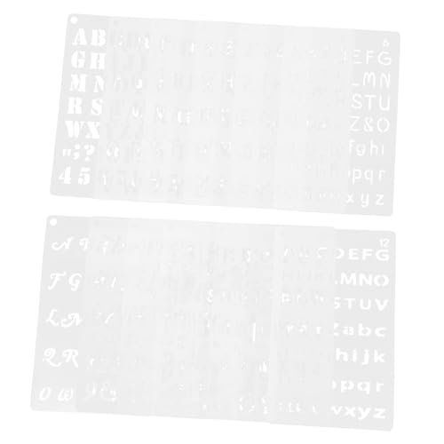 UTHCLO 12 Stück Teiliges Buchstaben und Zahlen Schablonen aus Pet Wiederverwendbare Präzise Alphabet und Nummern Vorlagen für DIY Malerei Wand Tür für Kreative Handwerks und von UTHCLO