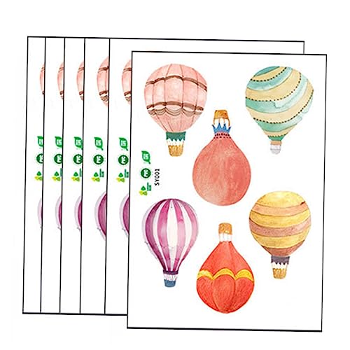UTHCLO 12 Stück Teiliges DIY Wandtattoo Heißluftballon Muster im Malstil Selbstklebend Ablösbar Schadstofffrei für Kinderzimmer Wohnzimmer Partydeko Einfache Anbringung mit Werkzeug von UTHCLO