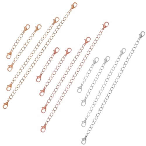 UTHCLO 12 Stück Teiliges Kettenverlängerungen in Gold Silber Roségold Verstellbare Verlängerungsketten für Halsketten Armbänder Fußkettchen DIY Schmuckherstellung Vielseitig für UTHCLO 12 Stück Teiliges Kettenverlängerungen in Gold Silber Roségold Verstellbare Verlängerungsketten für Halsketten Armbänder Fußkettchen DIY Schmuckherstellung Vielseitig für von UTHCLO