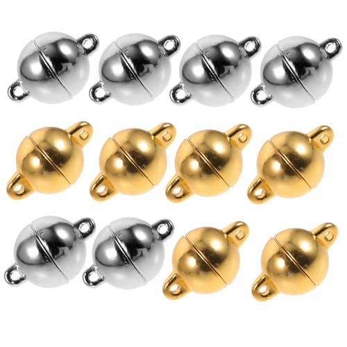 UTHCLO 12 Stück Teiliges Magnetverschluss Schmuck DIY Glänzende Rostfreie Magnetverschlüsse Langlebig und Modisch für Armbänder und Halsketten Einfache Handhabung für Schmuckherstellung von UTHCLO
