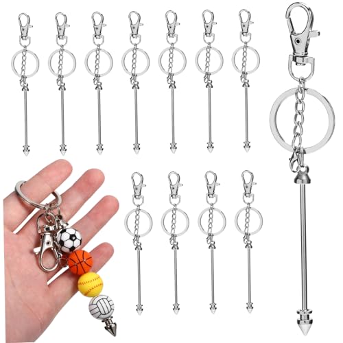 UTHCLO 12 Stück Teiliges Metall Karabiner Schlüsselanhänger Beadable DIY Bastelset für Rucksack Schmuck Anhänger Robust Langlebig Kompakt Vielseitig Nutzbar von UTHCLO