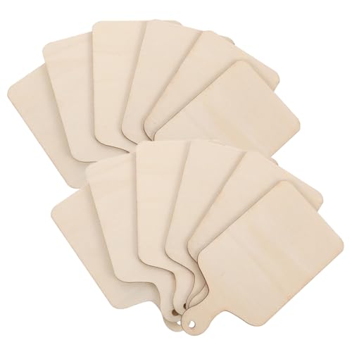 UTHCLO 12 Stück Teiliges Mini Schneidebrett Spielset aus Holz für Naturfarbenes DIY Bastelset Interaktives Graffiti zum Üben der Handfertigkeit Geeignet für Haushalt und Gestaltendes von UTHCLO
