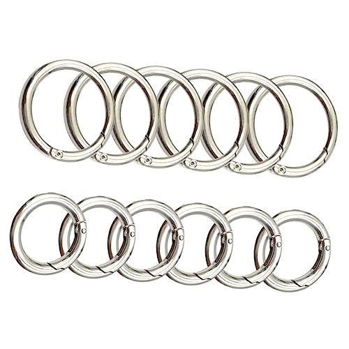 UTHCLO 12 Stück Teiliges Runder Karabinerhaken Hochwertigem Material Feder Ringe für Schlüsselanhänger Handtaschen Rucksäcke und DIY Zubehör von UTHCLO