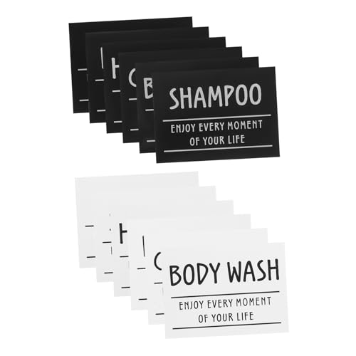 UTHCLO 12 Stück Teiliges Wasserdichte Aufkleber für Badezimmerflaschen Shampoo und Conditioner Spender Vielseitige Etiketten für Glas und Vorratsbehälter Einfache Anwendung Langlebig in UTHCLO 12 Stück Teiliges Wasserdichte Aufkleber für Badezimmerflaschen Shampoo und Conditioner Spender Vielseitige Etiketten für Glas und Vorratsbehälter Einfache Anwendung Langlebig in von UTHCLO