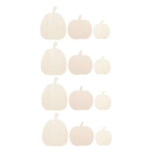 UTHCLO 12 Stück Thanksgiving Kürbis Ausschnitte Aus Holz Unlackierte Kürbis Holzscheiben Leere Kürbisformen Für Herbst Halloween DIY Bastel Dekorationsbedarf DIY Bastelprojekt von UTHCLO
