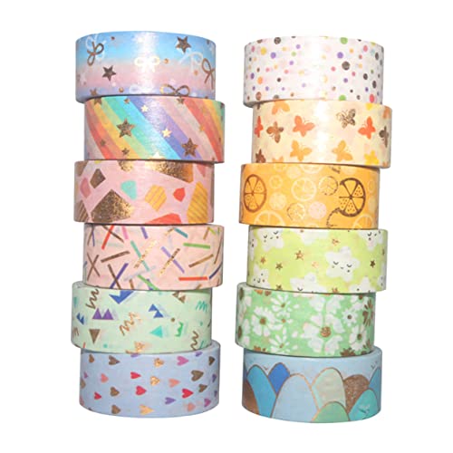 UTHCLO 12Rollen Washi Tape Dekoratives Klebeband Schönen Farben für DIY Projekte Scrapbooking und Karten für Kunsthandwerk und Dekoration von UTHCLO