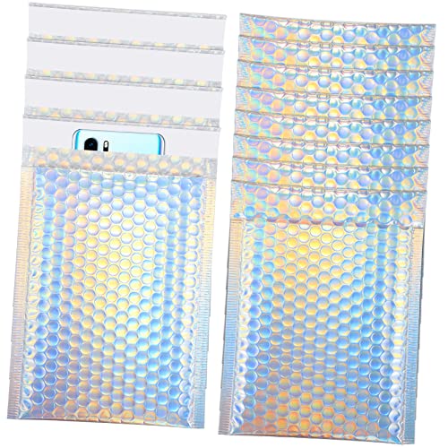 UTHCLO 12Stücke Blasenumschläge Holografische Versandtaschen Mit Starker Klebrigkeit Gepolstert Für Karten Schlüsselanhänger Handyhüllen von UTHCLO