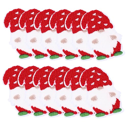 UTHCLO 12Stücke Weihnachtsmotiv Patches Polyester Bastelflecken für DIY Hüte Kleidung Rucksäcke Jeans Jacken Einfache Anwendung für Reparaturen und Dekoration von UTHCLO