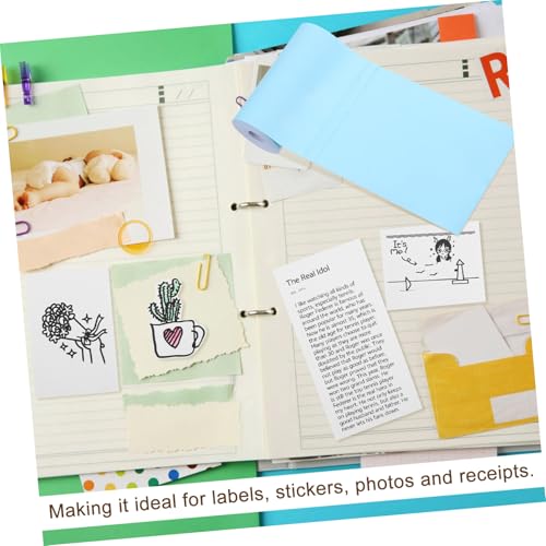 UTHCLO 13 Rollen Thermopapier mit Farbigen und Klebenden Varianten Kompatibel mit Mini Pocket Thermodruckern Klarer Druck für Belege Fotos und Etiketten Vielseitig Einsetzbar von UTHCLO