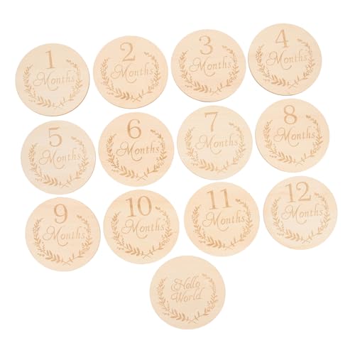 UTHCLO 13 Stück Holzscheibe reminiscence reminescence Babyfotos holzspalter gebraucht uniqone Babykarten -Meilensteine monatliche Wachstumskarten Meilensteinkarten für Neugeborene von UTHCLO