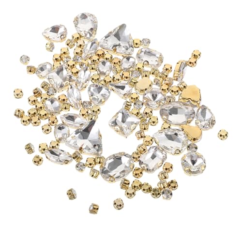 UTHCLO 130 Stück bastelmaterial bastel materialien Gepäckdekoration genschenkideen Strasssteine ​​für Nägel Edelstein zarte kleine Strasssteine exquisite kleine Strasssteine Glas Weiß von UTHCLO